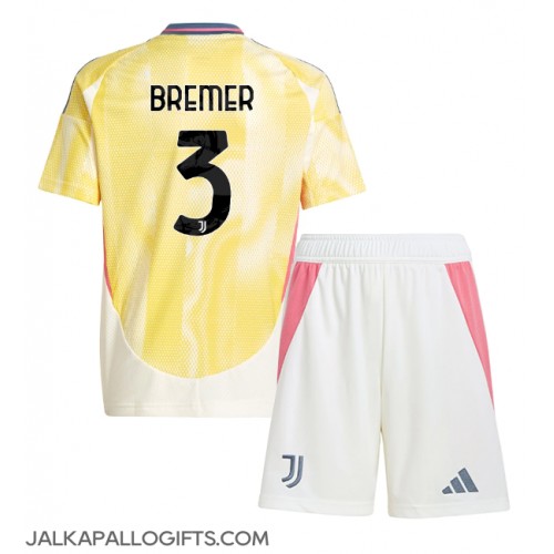 Juventus Gleison Bremer #3 Vieras Peliasu Lasten 2024-25 Lyhythihainen (+ Lyhyet housut)